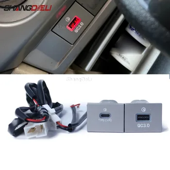 Автомобильное Двойное USB-Зарядное Устройство PD 12V/24V Гнездо Прикуривателя Для Быстрой Зарядки Кнопка Адаптера Для Ford Focus 2 2004-2011 Аксессуары