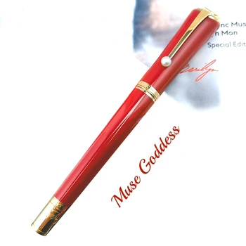 Специальное издание Muses Goddess M.M Rollerball Pen MB Черно-красные и розовые Офисные школьные шариковые ручки для письма с перламутровым колпачком