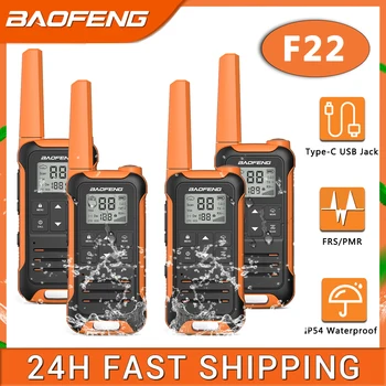2шт Baofeng F22 Мини-Рация PMR FRS Портативный ЖК-Дисплей С Поддержкой Двухстороннего Радио Type-C Зарядное Устройство для Охоты Кемпинга