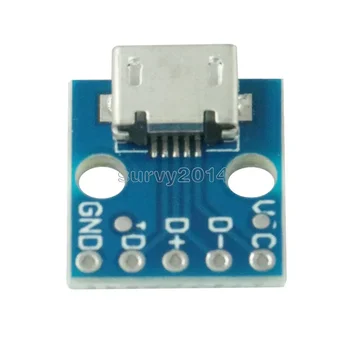 10 шт. Разъем MICRO USB для погружения 5-контактной платы 2,54 мм micro USB type Module Board