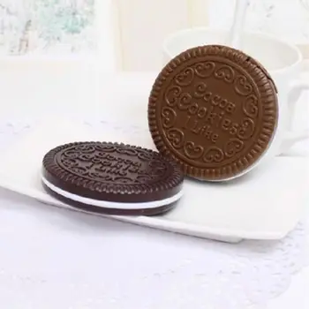 Мини-карманное зеркальце для женщин и девочек с шоколадным печеньем и расческой Princess Portable Sand Прямая поставка 2