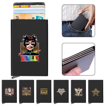 Мужской тонкий держатель для кредитных карт, Алюминиевый Металлический Противоугонный Портативный кошелек для карт, карманный футляр, коробка для кредитных карт 2023, Леопардовый принт