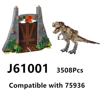 В НАЛИЧИИ J61001 3508 шт. модель тираннозавра Рекса строительные блоки Динозавр Кирпичи Совместимые 75936 Игрушки для детей подарки