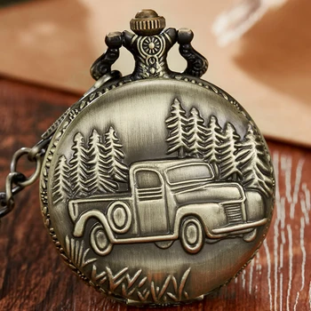 Антикварные бронзовые карманные часы для маленьких автомобилей, женское ожерелье, цепочка, Rtero fob, часы, подарки