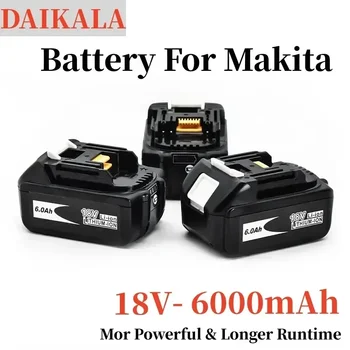 Аккумулятор для инструмента Оригинальный Литий-ионный Аккумулятор для электроинструмента Makita18V 6.0Ач, Заменяющий LXT BL1860B BL1860 BL1850