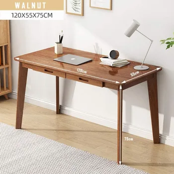 Письменный стол IOTXY из массива дерева - Рабочий стол для домашнего офиса с выдвижным ящиком, рабочий стол для ноутбука 5