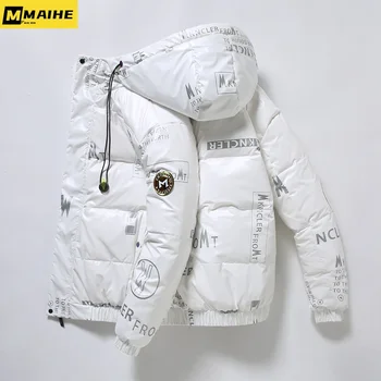 Мужская зимняя куртка, высококачественная теплая трендовая парка, Корейский люксовый бренд, легкая водонепроницаемая хлопковая куртка на подкладке, мужская одежда