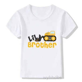 Футболка с принтом старшего брата и младшего брата для мальчиков 2021 года, детские футболки с автомобилями, подарочные футболки для мальчиков и девочек 2