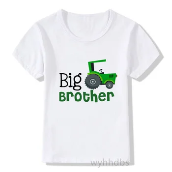 Футболка с принтом старшего брата и младшего брата для мальчиков 2021 года, детские футболки с автомобилями, подарочные футболки для мальчиков и девочек 4