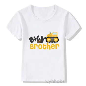Футболка с принтом старшего брата и младшего брата для мальчиков 2021 года, детские футболки с автомобилями, подарочные футболки для мальчиков и девочек 5