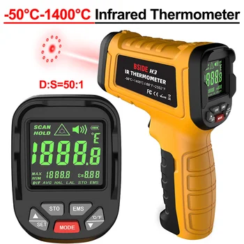 Инфракрасный Термометр-50 ~ 1400C Высокоточный 50:1 Цифровой ИК-ЖК-Измеритель Температуры Бесконтактные Лазерные Термометры Пирометр