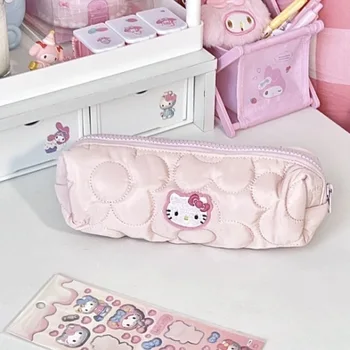 2023 Новый Sanrio Super Cute Hello Kitty Сумка для ручек Студенческая сумка для хранения канцелярских принадлежностей Розовая Сумка для хранения большой емкости Подарочная Оптовая продажа