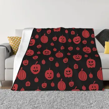 Одеяла для Хэллоуина, флисовый текстильный декор, тыквы, Многофункциональное легкое тонкое покрывало для дома, покрывало для автомобиля