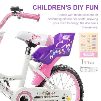 Держатель сиденья для куклы-велосипеда, сиденье для куклы-велосипеда для девочек, Многоразовое Сиденье для куклы-велосипеда, Крепление для велосипеда, Аксессуар для детских велосипедов 4