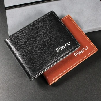 Мужской короткий кошелек с рисунком личи, горизонтальный зажим для денег, сумка для нескольких карт, Модный Портативный кошелек