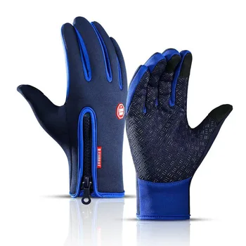 Зимние Теплые Флисовые перчатки с полными пальцами, водонепроницаемые, Ветрозащитные, велосипедные, спортивные, Беговые, Мотоциклетные, лыжные, с сенсорным экраном. 5
