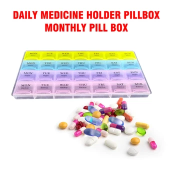28 Квадратов Держатель для ежедневных лекарств, коробочка для таблеток, Органайзер для ежемесячных таблеток, диспенсер, контейнер для хранения лекарств, чехол