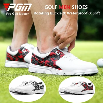 PGM Мужские противоскользящие туфли для гольфа, мужские камуфляжные водонепроницаемые кроссовки, мужские Мягкие кроссовки с вращающейся пряжкой, кроссовки для гольфа с принтом