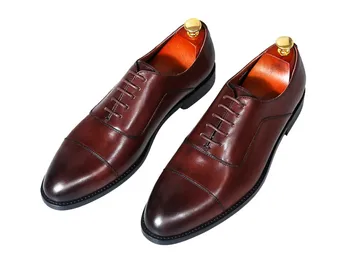 Мужская дышащая обувь в английском стиле с острыми носками на шнуровке, мужские летние деловые модельные туфли, офисные оксфорды ручной работы, бесплатная доставка