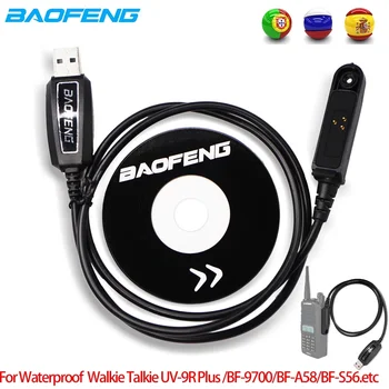 Baofeng UV-9R Plus Запчасти USB Кабель Для Передачи Данных С Программным обеспечением CD Для Портативной Рации UV9R A58 UV9R Plus BF-9700 Ham Radio