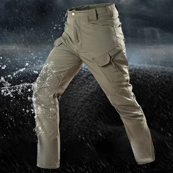 Тактические брюки, мужские уличные брюки-карго с несколькими карманами, военные брюки, мужские износостойкие рабочие брюки для пеших прогулок