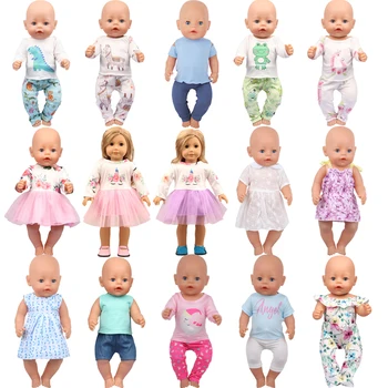 Одежда для детской куклы, платье-юбка с изображением лягушки из альпаки для 18-дюймовой американской и 43-сантиметровой новорожденной куклы Reborn OG Doll, Подарочная ИГРУШКА для девочек