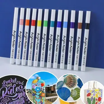 Многоцветные художественные принадлежности Ткань DIY Ремесла Акриловая краска Ручка Маркеры Набор Ручек