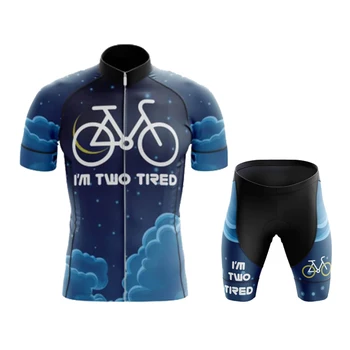 Комплект из джерси для велоспорта Bike Team Дышащие мужские 2023 Забавные рубашки с коротким рукавом Велосипедные шорты с нагрудником 19D Гелевая прокладка Летняя велосипедная одежда 2