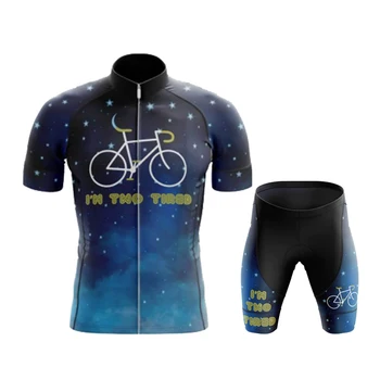 Комплект из джерси для велоспорта Bike Team Дышащие мужские 2023 Забавные рубашки с коротким рукавом Велосипедные шорты с нагрудником 19D Гелевая прокладка Летняя велосипедная одежда 3