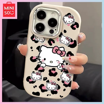 Miniso Sanrio Hello Kitty Аниме Каваи Iphone15Promax 14Plus Защита От Падения 13/12/11 Мягкий Чехол Для телефона Xr/xsmax Подарок На День Рождения Для девочек 2