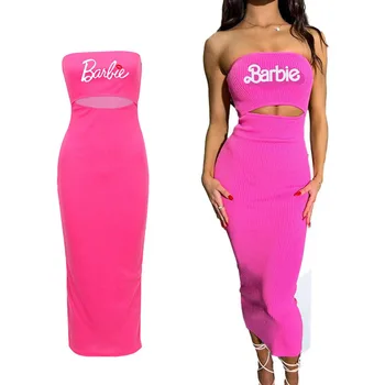 Женская сексуальная тонкая юбка-топ-топ в стиле Барби, эксклюзивное дискотечное платье Big Butt Sister, открывающее пупок, для женщин