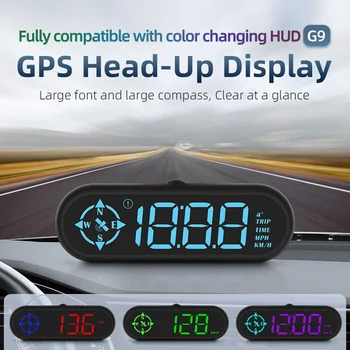 G9 Auto HUD Safe Driving Assist Head Up Дисплей Автомобильный Спидометр Сигнализация Светодиодный Дисплей Точное Направление GPS Подходит Для всех автомобилей