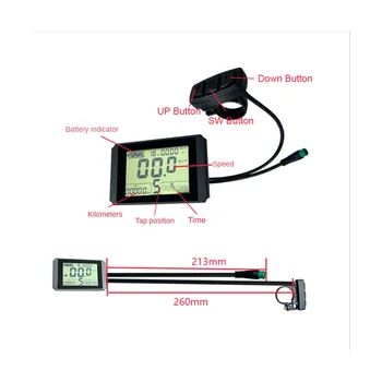 KT-LCD10H Дисплей Ebike Meter с 5-контактным Водонепроницаемым Штекером 24V/36V/48V для KT Controller Kit Ebike Parts 5