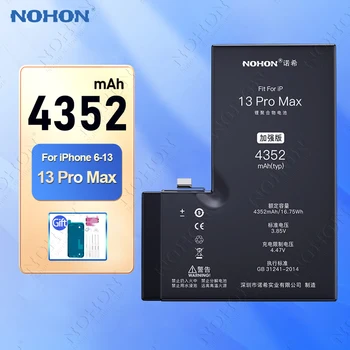 Аккумулятор NOHON для iPhone 13 Pro Max 12 Mini 11 X XR XS Max 8 7 6 6S Plus SE 2020 Аккумулятор для Мобильного Телефона Большой Емкости Bateria