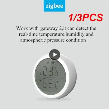 1/3 шт. Умный термометр Tuya для дома, датчик температуры и влажности в помещении с ЖК-дисплеем, приложение для голосового управления Alexa 0