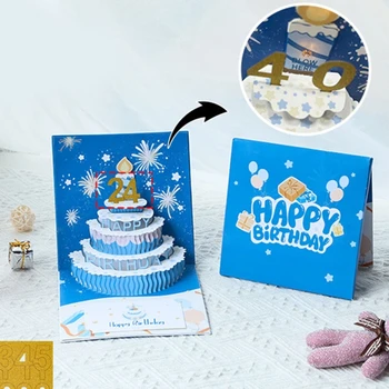 Музыкальная подарочная открытка на день рождения, 3D всплывающая поздравительная открытка со светодиодной подсветкой и музыкой, подарок на день рождения для женщин, мужчин, мамы, друга, жены, ребенка 1
