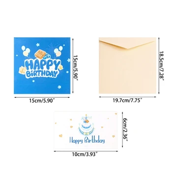 Музыкальная подарочная открытка на день рождения, 3D всплывающая поздравительная открытка со светодиодной подсветкой и музыкой, подарок на день рождения для женщин, мужчин, мамы, друга, жены, ребенка 5