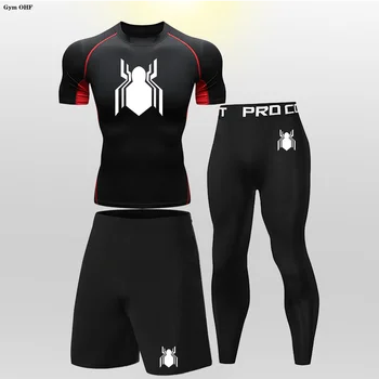 Детская футболка, компрессионная одежда, быстросохнущий детский спортивный костюм, баскетбольная спортивная одежда, тренировочные колготки для бега в тренажерном зале, боевые ММА 0