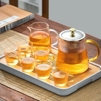 Чайник из Прозрачного Боросиликатного Стекла GIANXI, Термостойкий Горшок, Цветочный Чайный Набор, Чайник Puer, Офисный Инструмент Для Приготовления чая, Холодный чайник 0